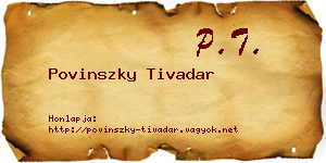 Povinszky Tivadar névjegykártya